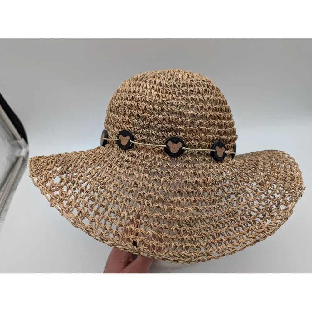 Disney Parks Mickey Mouse Natural Fiber Straw Sun Hat Tan WDWLG24-NAT One Size